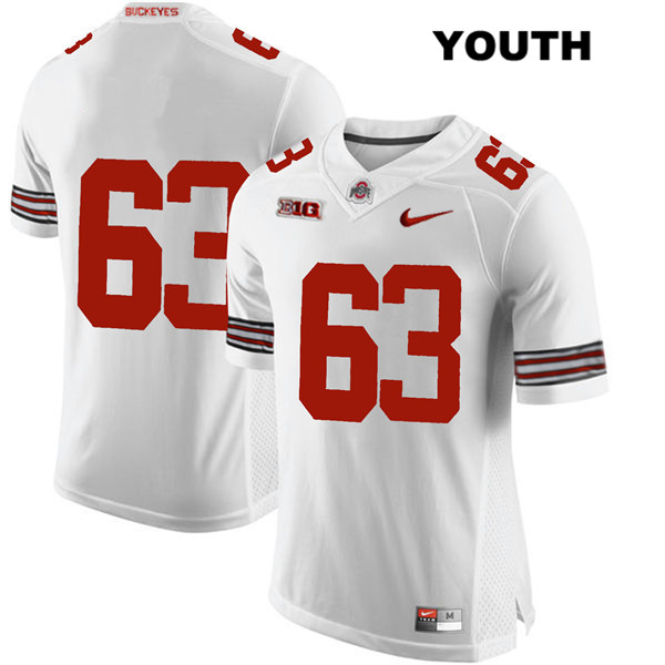Ohio State Buckeyes Youth Kevin Woidke #63 White Authentic Nike No Name College NCAA Stitched Football Jersey SK19R23ED
